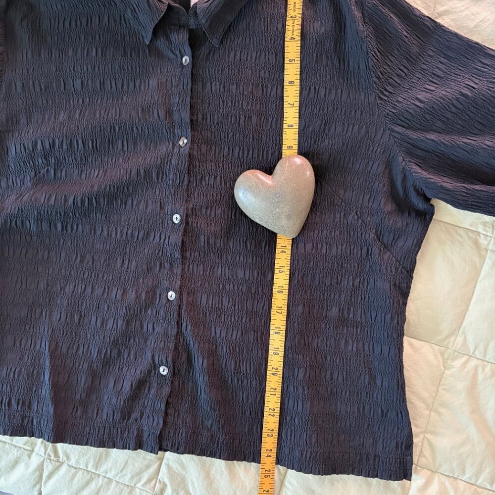 Hanna Anderson Black Textured Top Sz 14